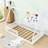 Twin Wooden House-Shaped Bed With Slats And Guardrail-1375012185