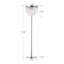 Lampe sur pied à franges en verre à 3 niveaux Modern Modern