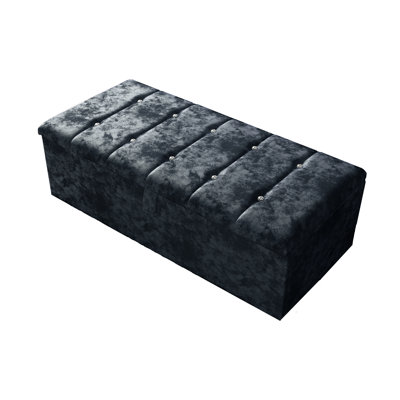 Akyiah 102cm Wide Tufted Rectangle Striped Standard Ottoman with Storage