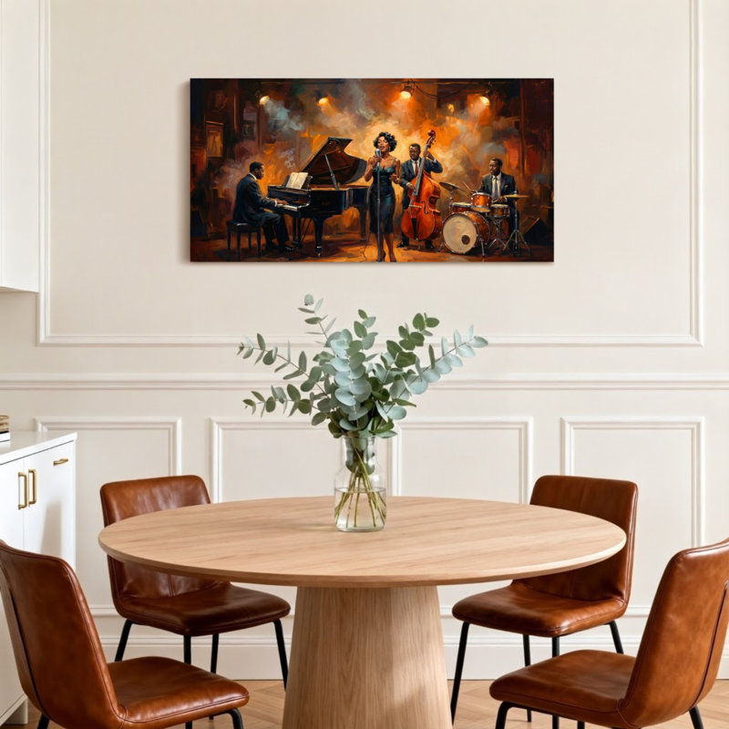 «Abstract Jazz Band Performance», reproduction d'art sur toile, H 24 po x l 48 po