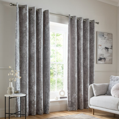 Crushed Velvet Eyelet Sheer Curtains