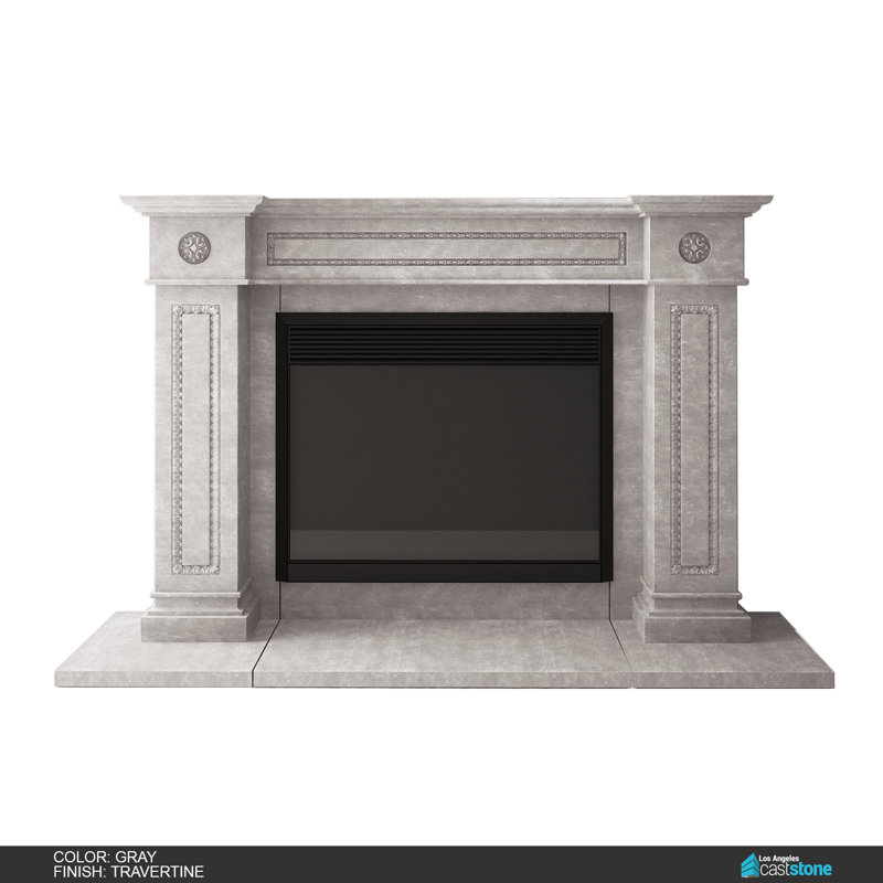 Berlin Concrete Fireplace Surround, Travertine Gray