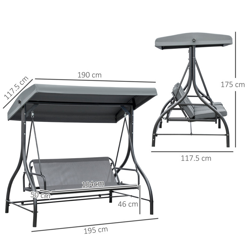 Annaline 2 Person Porch Swing with Canopy