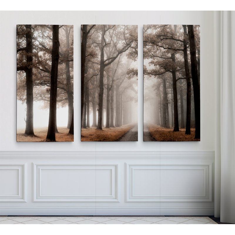 «Misty Road», image multi-pièces sur toile tendue, H 40 po x l 60 po x P 1,5 po
