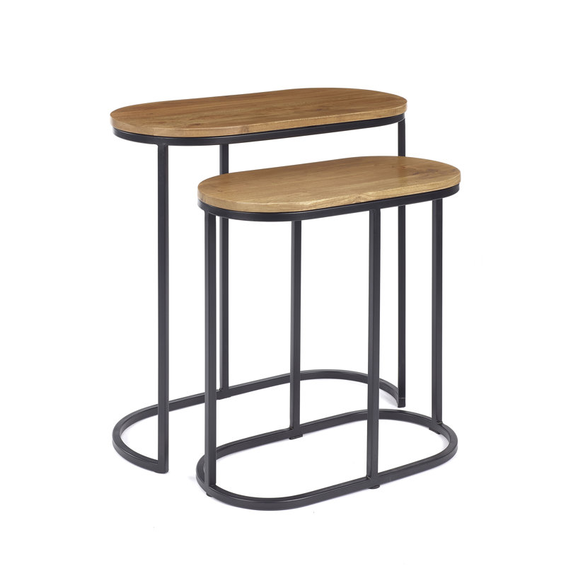 Ryleigh Frame Nesting Tables, Medium Brown