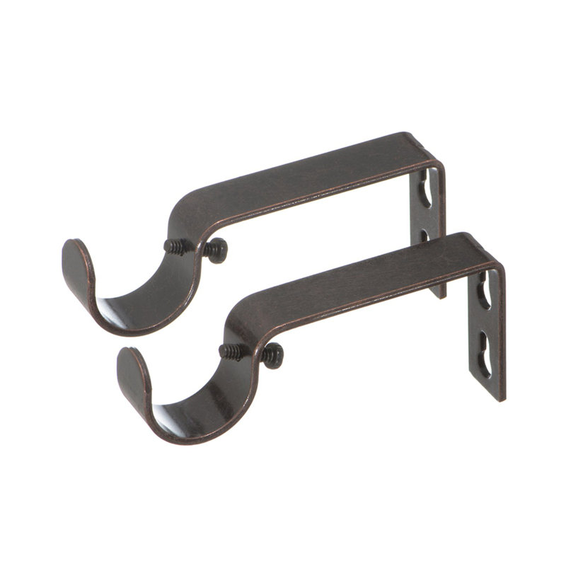  Supports fixes pour tringles à rideaux - pour tringles de 1 ou 1 1/8 pouce. Ensemble de 2 - Bronze huilé