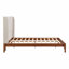 Queen Size Solid Dry Bamboo Wood 12 Inch Platform Bed, With 48" Upholstered High Headboard, Easy Assembly