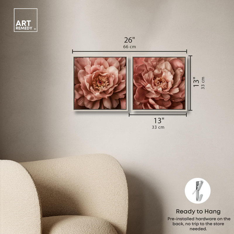 Ensemble de 2 reproductions d'art sur toile , Argent argent, H 13 po x l 13 po