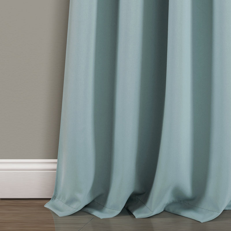 Lush Decor Insulated Knotted Tap Blackout Curtain Panels Pair Drapes (Set of 2), Blue, 52" x 84"