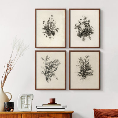 «Vintage Floral Print CCCCXXV III», 4 pièces sur papier