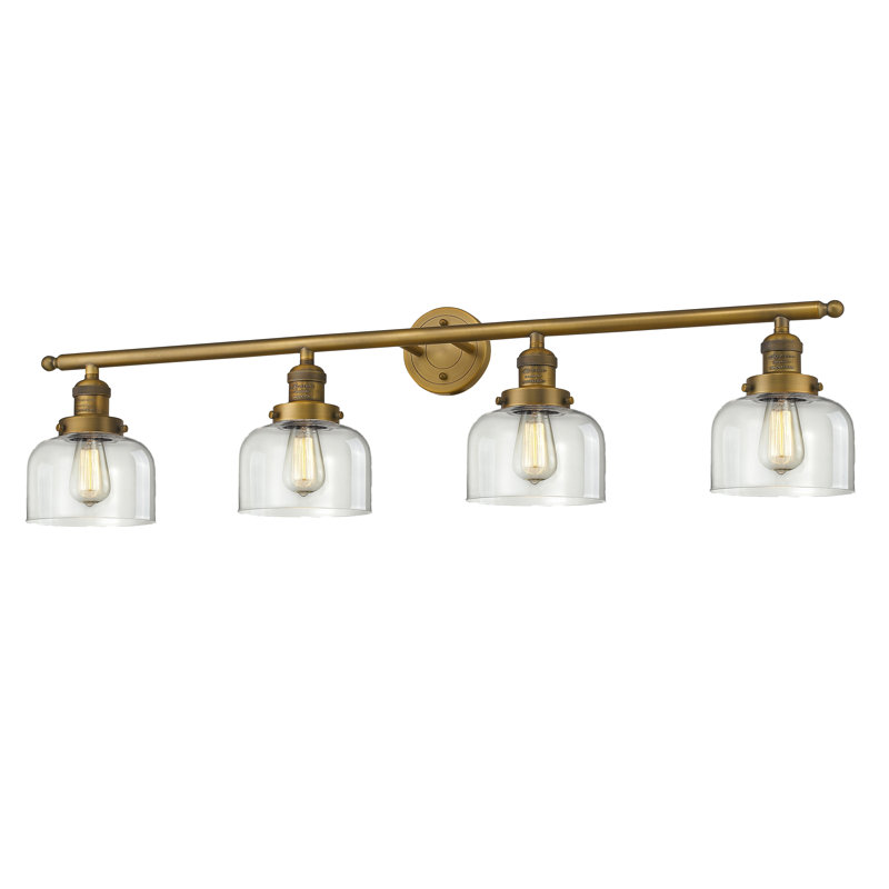 Reyhani 4 - Light Dimmable Vanity Light, Brushed Brass, Clear