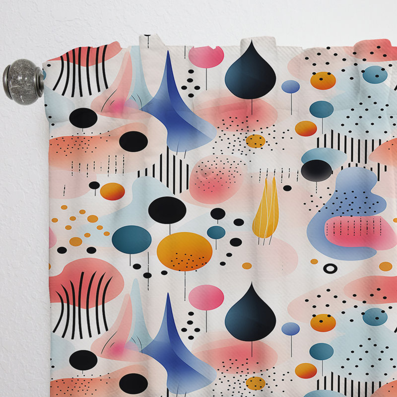 Jeu de jeu avec motif géométrique coloré - rideau obscurcissant géométrique abstrait - 1 panneau, L 52 po x L 63 po