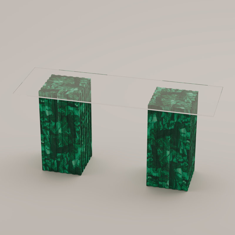 Cannelé Console Table, Malachite