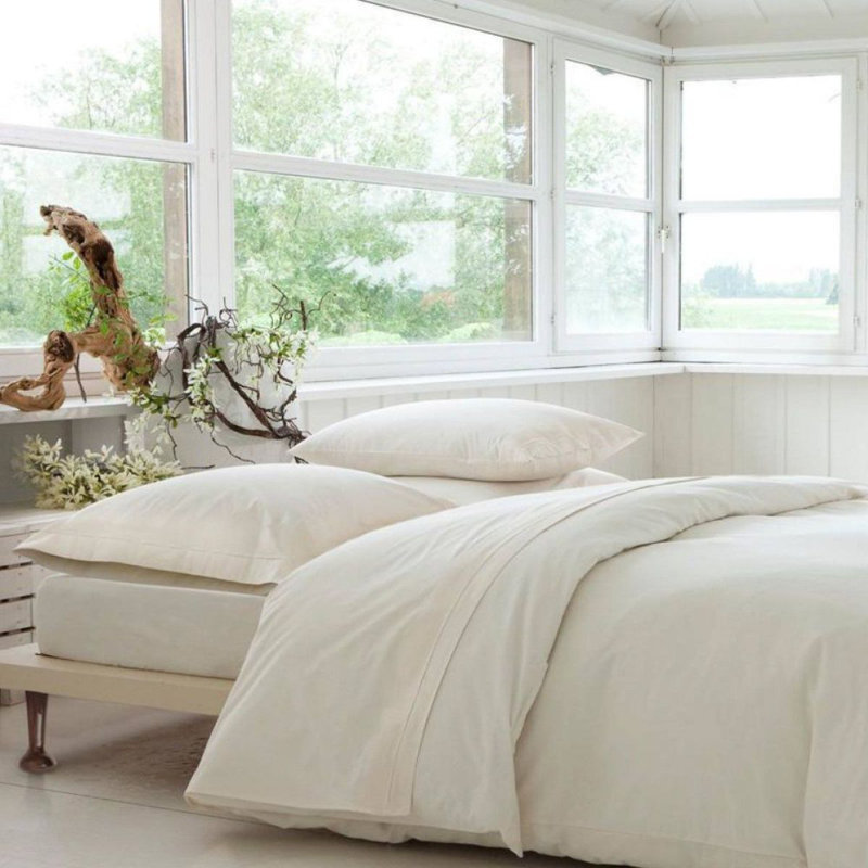 Ensemble de draps, Ensemble de draps pour lit double avec un drap-hou, Blanc
