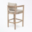 Ensemble de 2 tabourets d'extérieur en bois et corde avec coussin moelleux et repose-pieds-1043207043