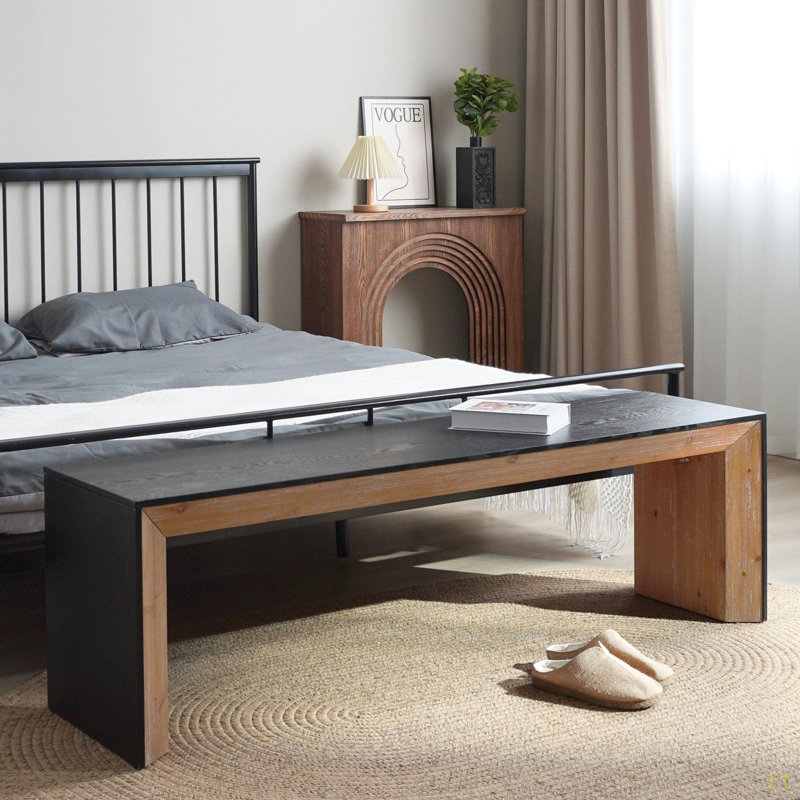Banc en bois 59 po - Design rustique et contemporain