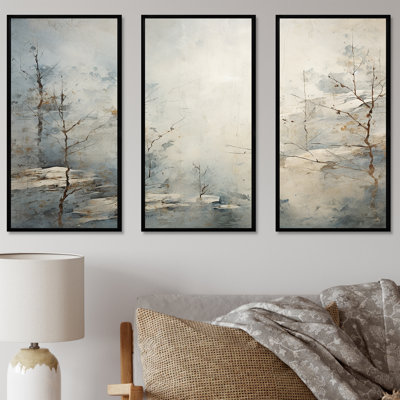 «Moody Minimalisme River Forest - River Decor», ensemble d'art sur toile