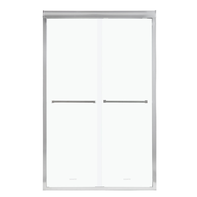 Shower Door 48" W X 76"H Semi-Frameless Bypass Sliding Shower Enclosure, Chrome