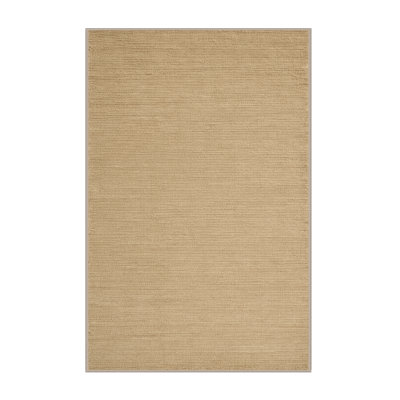 Machine Washable Solid Beige Area Rug