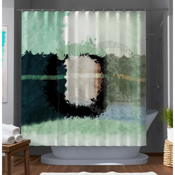 East Urban Home Fronnia Abstract Shower Curtain | Wayfair