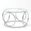 Table basse 31,5 "moderne avec plateau rond en verre et structure circulaire en métal