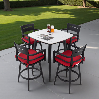 High-End Luxury Aluminum Outdoor Swivel Patio Bar Stools with Sunbrella® Seat Cushion