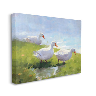 " Three Ducks Landscape " by Ziwei Li Painting Print