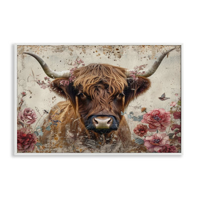  Vache Highland au printemps, estampe numérique par LSR Design Studio