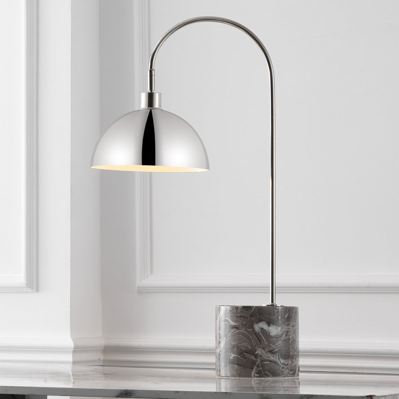 Williar Rosabellina Marble Table Lamp, Silver, Silver/Gray