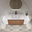 Meuble-lavabo mural avec lavabo à poser en résine, deux tablettes et portes à fermeture en douceur-1756216156