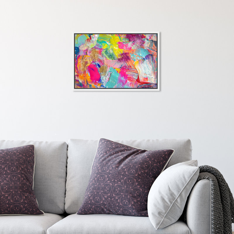 «Abstract Miami Beach Textures», impression sur toile, H 10 po x l 15 po, Cadre blanc