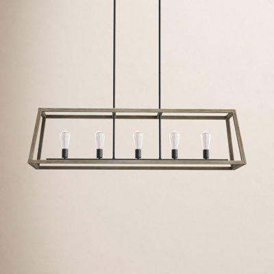 Claysburg 5 - Light Black/Weathered Oak Kitchen Island Pendant