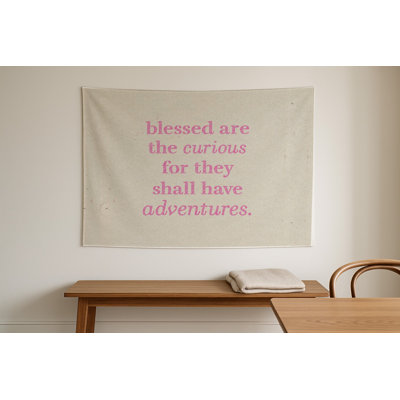 Blessed Are the Curious for They Shall Have Adventures — Geometric Low-Poly — Landscape Indoor Wall Tapestry