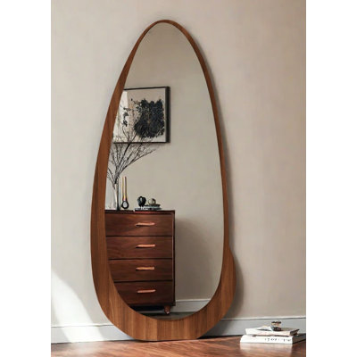 French-Style Retro Droplet-Shaped Wall-Mounted Or Freestanding Full-Length Mirror
