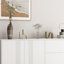 Buffet Buffet - Couleur blanche avec tablettes réglables pour la cuisine moderne dans le rangement organisé