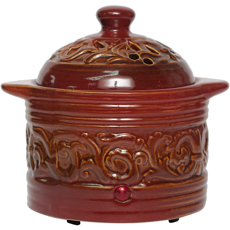6.42'' H Concrete / Cement Tabletop Wax Warmer, Green
