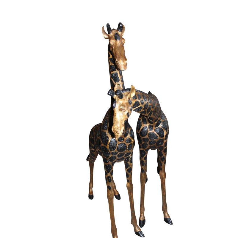 Pair of Giraffes Bronze Statues -  Size: 32"L x 12"W x 55"H. 