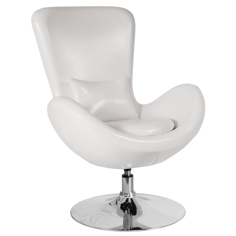Chaise de réception pivotante avec siège incliné Marilo LeatherSoft - Siège d'invité, blanc