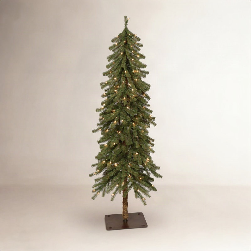 Arbre de Noël vert avec lumières, H 6 pi