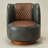 29'' W Top-grain Genuine Leather Upholstered Swivel Barrel Chair-844710495