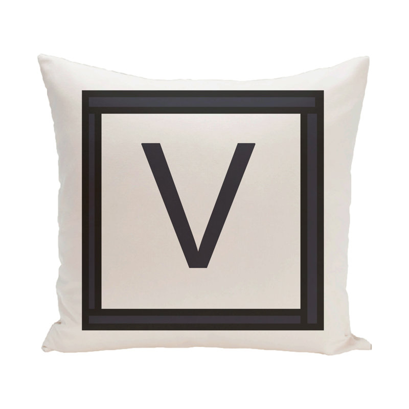 Reversible Throw Pillow, 20" H x 20" W x 2" D, White / Black, V