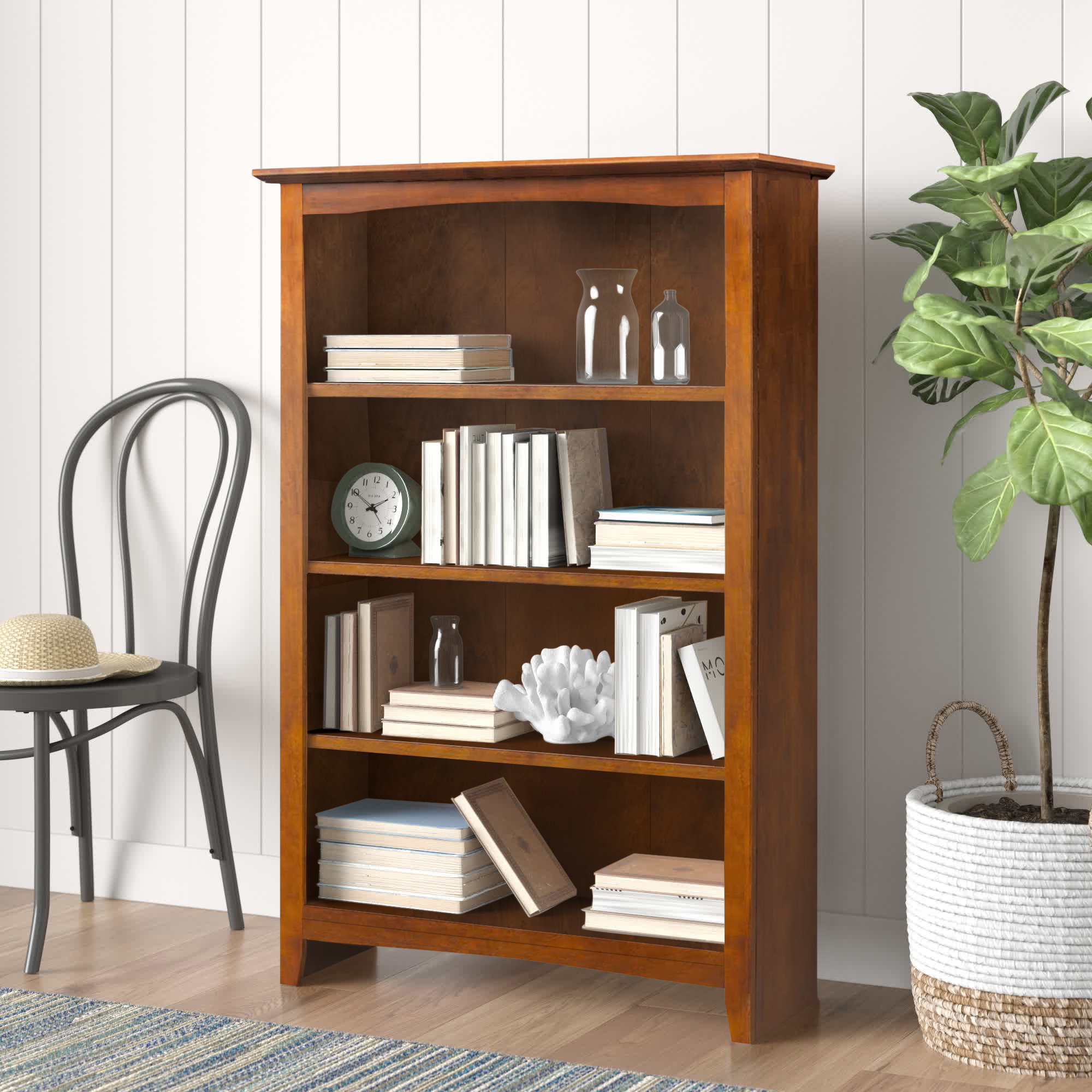 Highland Dunes Aspatria Solid Wood Standard Bookcase & Reviews | Wayfair