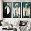 «GOLD TEAL Geometric Elegance Unveilé», 3 pièces sur toile-1763612548-1763612544