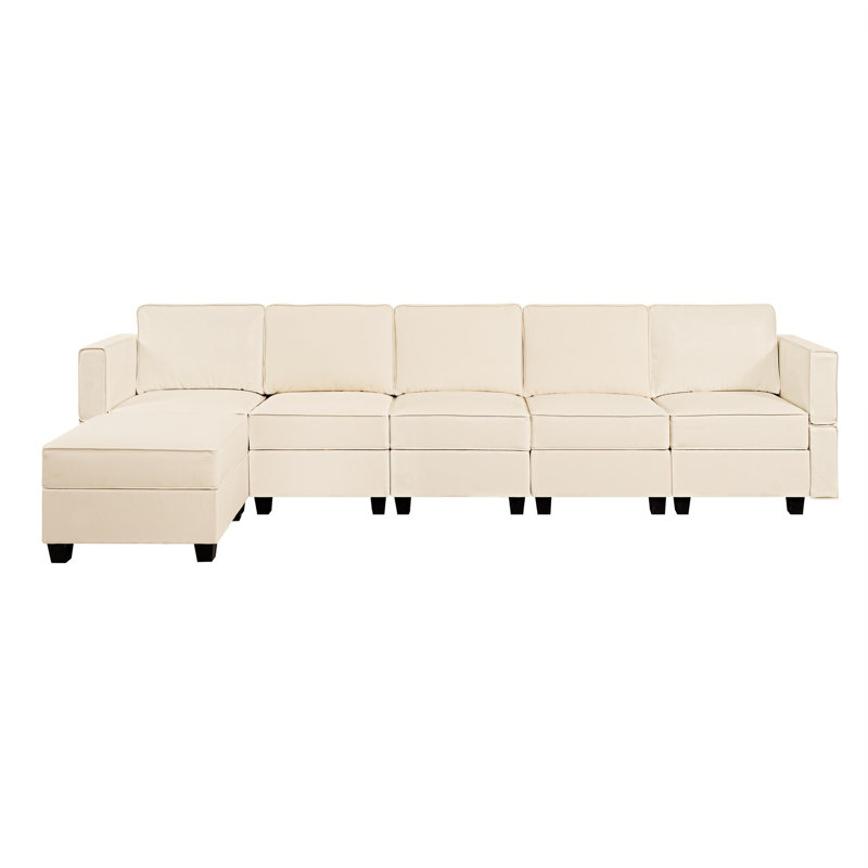 Canapé modulaire Shealene, Cuir respirant beige