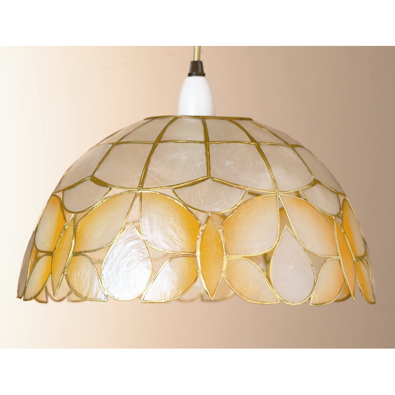 12cm H Capiz Shell Bowl Pendant Shade ( Screw On ) in Champagne