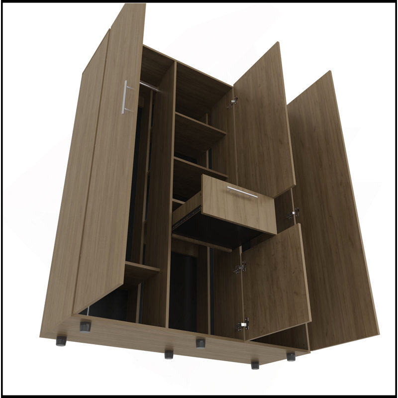 Armoire, 2 portes, 5 tablettes, 1 tiroir