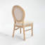 Deux chaises de salle à manger rembourrées de style français, dossier rond, tissu en lin doux et coton, structure en bois massif, conception démontable, beige, avec 2 techniques de tréfilage