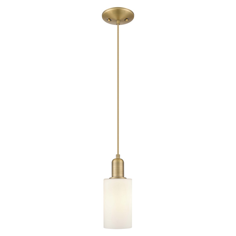 Arcadia - Alyssha - Mini-luminaire suspendu à cordon 4 lumières 1 po, Laiton brossé, Matte White
