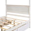 Lit à baldaquin en bois massif - Fabrication de qualité pour un rangement à long terme blanc brossé maximisant l'espace et le style