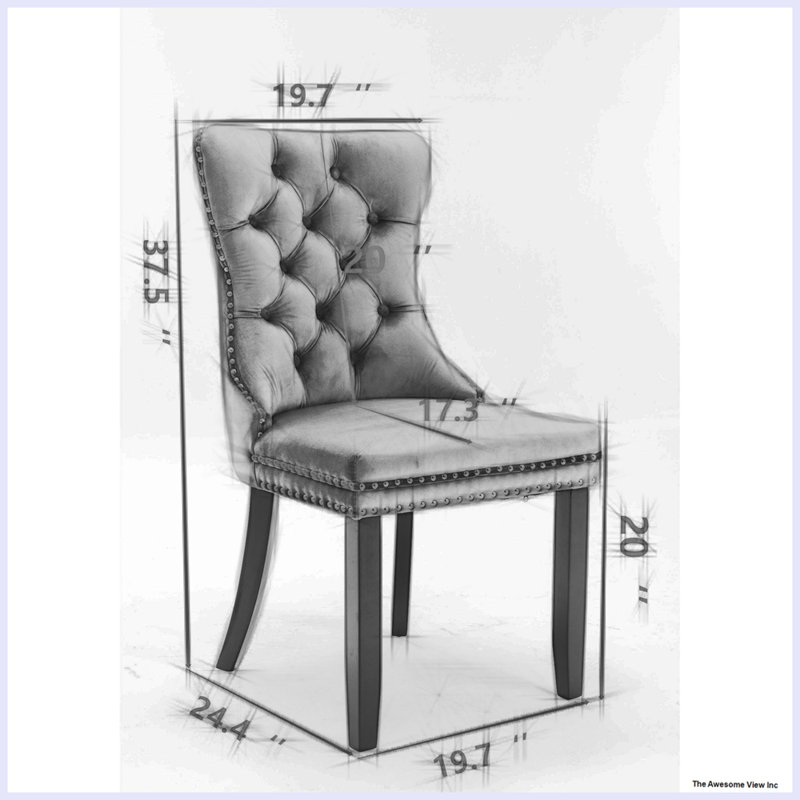 Chaise de salle à manger rembourrée Kalana, Or, Or